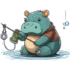 Nilpferd-Angler