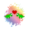 Dinosaur stegosaurus couple love