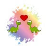 Dinosaur brontosaurus couple love