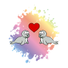 Couple d’animaux de phoque Amour