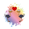 Ostrich Comic Couple Love