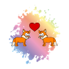 Fuchs Comic Paar Liebe