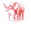 Elephant Kids Red Elephant