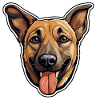 Malinois Dog Face - Living Woof