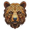 Grizzly Bear Face - Wilderness Emblem