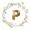 P Monogramm Glitter Boho Kranz