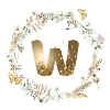 W Monogram Glitter Boho Wreath