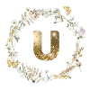 U Monogram Glitter Boho Wreath