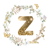 Z Monogram Glitter Boho Wreath