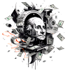 George Washington pengar tryckmaskin pengar gåva