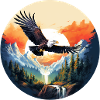 Majestic eagle in mountain scenery