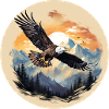 Adlerflug - Adler über Berggipfel