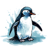 Penguin fighting for survival