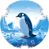 Pinguin mitten in Plastikmüll