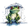 Grenouille sous le parapluie