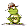 Cool frog with hat