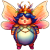Cute fat fairy with wings
