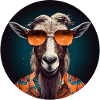 Hippie goat with cool sunglasses