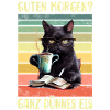 Schwarze Katze Morgenmuffel
