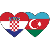Croatia Azerbaijan Flag Heart