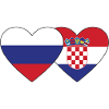 Russie Croatie drapeau coeur