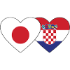 Japan Croatia Flag Heart