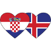 Croatia Iceland flag heart