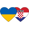 Ukraine Croatie drapeau coeur
