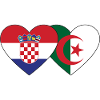 Croatie Algérie drapeau coeur