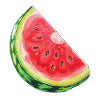 Watermelon slice quenching thirst