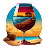 Red wine on the beach
