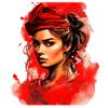 Frau in Rot
