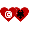 Tunisia Albania Flag Heart
