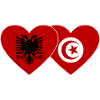 Albanie Tunisie Drapeau Coeur