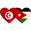 Tunisia Jordan Flag Heart