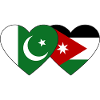 Pakistan Jordan Flag Heart