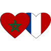 Maroc France Flag Coeur