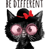 Be different,cat,girly, sunglasses, hearts