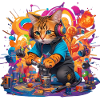 farbiger Katzen DJ