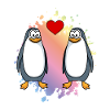 Penguin Comic Couple Love