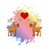 Elch Comic Paar Liebe