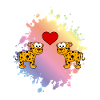 Leopard Comic Paar Liebe