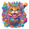 crazy laughing cat