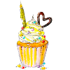Birthday muffin chocolate heart