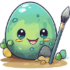 Egg with brush