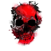 Rotes Schädel-Splash Artwork