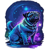Mops Hund in Neonfarben