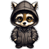 Cool raccoon in casual clothes