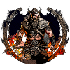 Viking Krieger im Feuerkreis