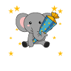 endlich Schulkind Einschulung Schule Elefant